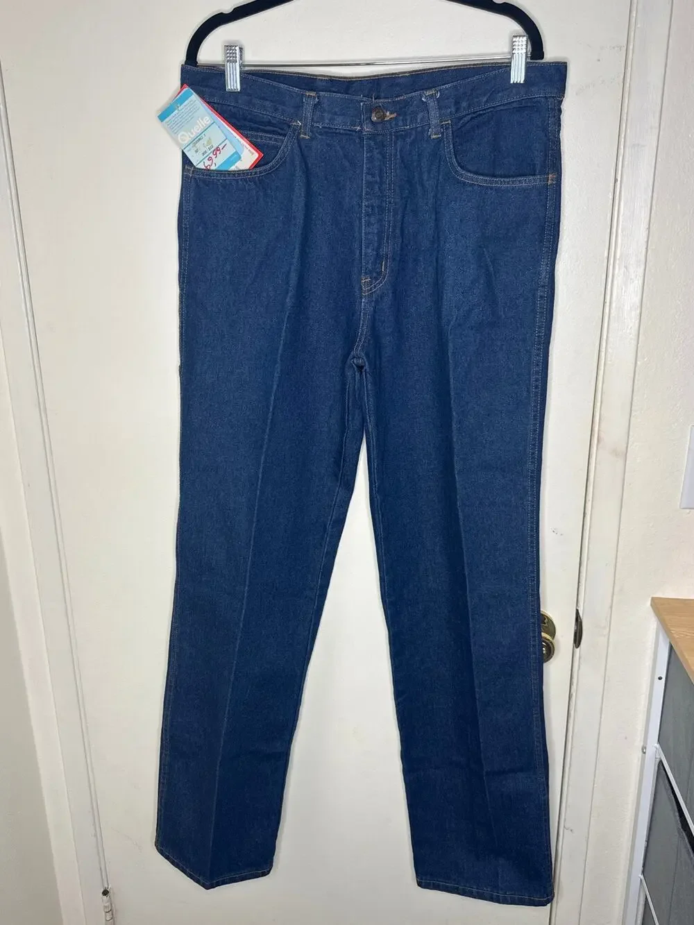 Vtg 1988 Quelle German Carpenter Jeans Deadstock 34x32 Crease Workwear Utility